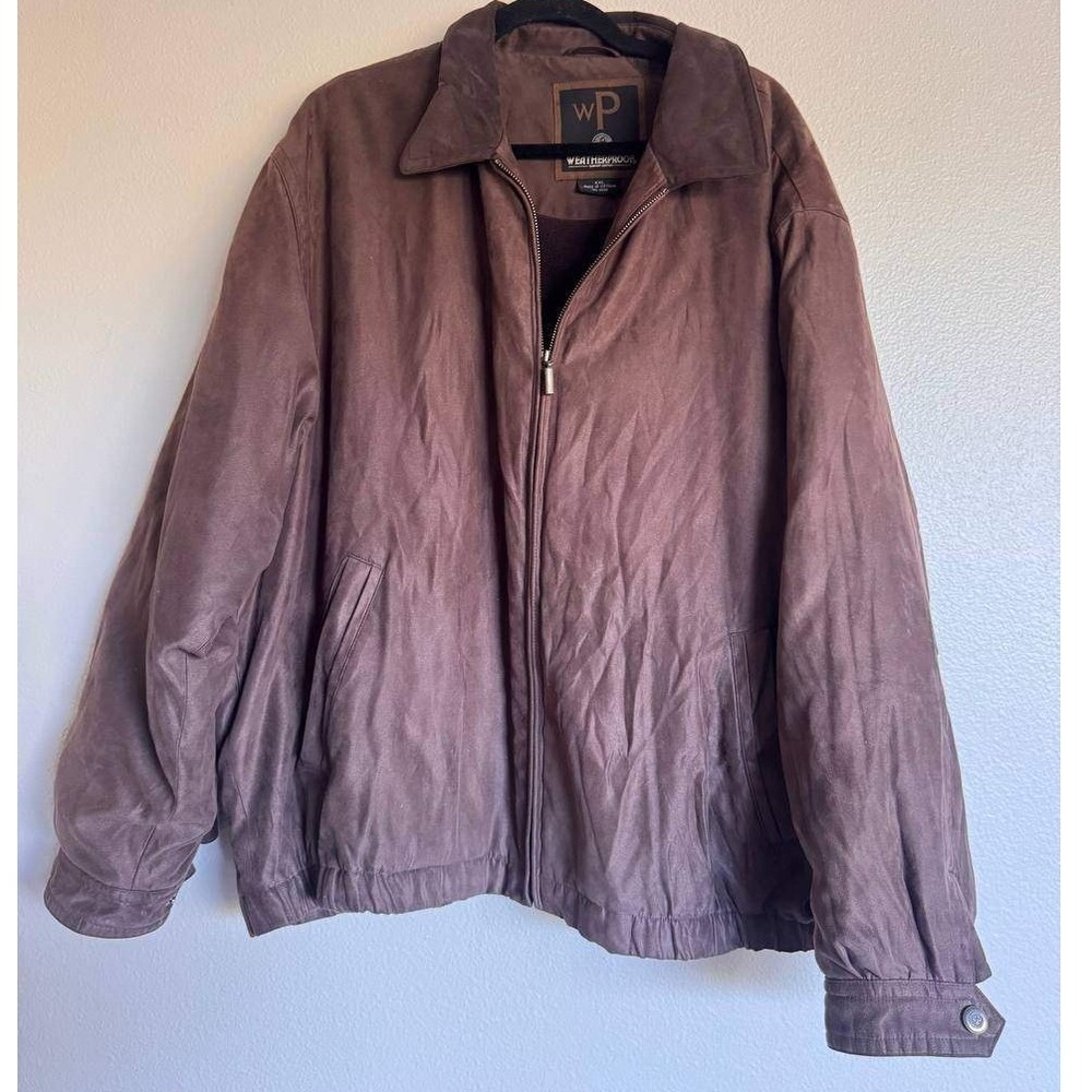 Weatherproof Faux Suede Bomber Jacket XXL Chocolate Brown Gorpcore Streetwear